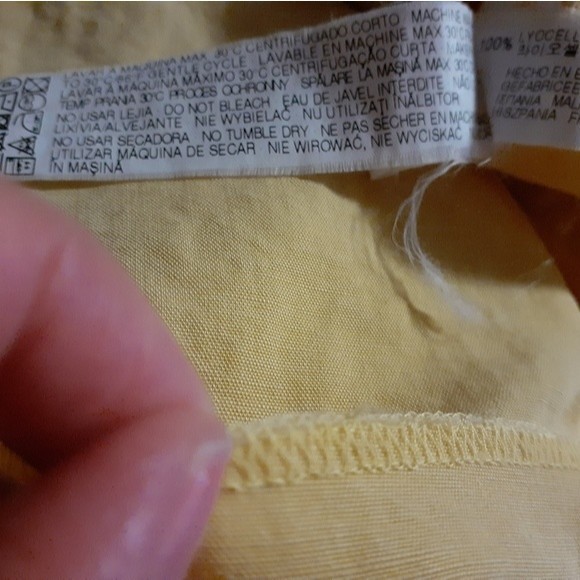 Zara Basic Yellow Shift Quarter Sleeves Dress Small - Picture 9 of 10